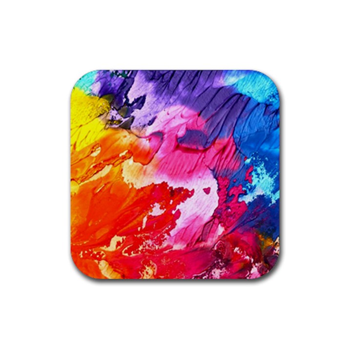 Colorful Painting Rubber Coaster (Square)