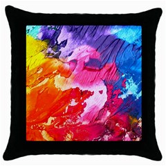 Colorful Painting Throw Pillow Case (black) by artworkshop