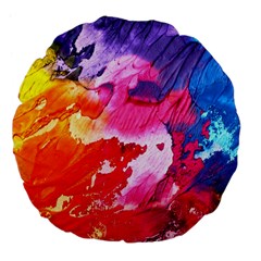 Colorful Painting Large 18  Premium Flano Round Cushions by artworkshop