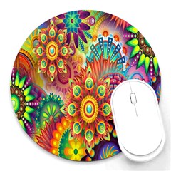 Mandalas Colorful Abstract Ornamental Round Mousepads by artworkshop