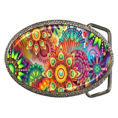 Mandalas Colorful Abstract Ornamental Belt Buckles by artworkshop