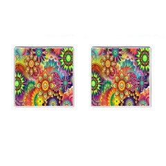 Mandalas Colorful Abstract Ornamental Cufflinks (square) by artworkshop