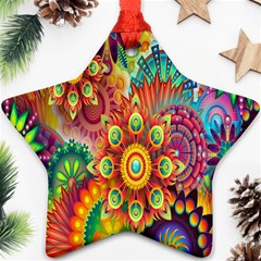 Mandalas Colorful Abstract Ornamental Star Ornament (two Sides) by artworkshop