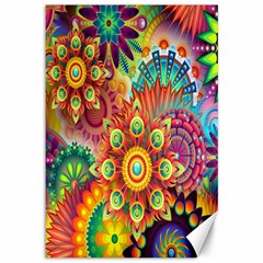 Mandalas Colorful Abstract Ornamental Canvas 12  X 18  by artworkshop