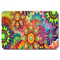 Mandalas Colorful Abstract Ornamental Large Doormat  by artworkshop