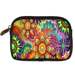 Mandalas Colorful Abstract Ornamental Digital Camera Leather Case by artworkshop