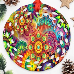 Mandalas Colorful Abstract Ornamental Round Filigree Ornament (two Sides) by artworkshop