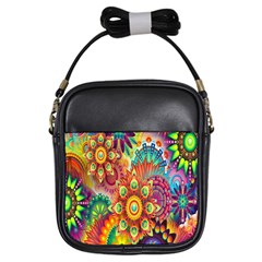 Mandalas Colorful Abstract Ornamental Girls Sling Bag by artworkshop