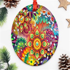 Mandalas Colorful Abstract Ornamental Ornament (oval Filigree) by artworkshop