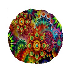 Mandalas Colorful Abstract Ornamental Standard 15  Premium Round Cushions by artworkshop