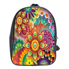 Mandalas Colorful Abstract Ornamental School Bag (xl) by artworkshop