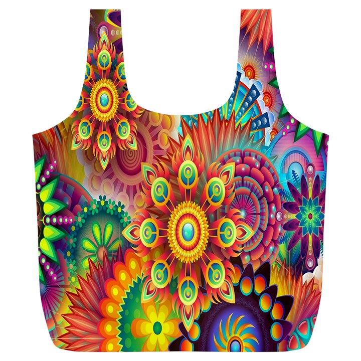 Mandalas Colorful Abstract Ornamental Full Print Recycle Bag (XL)