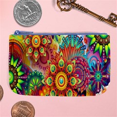 Mandalas Colorful Abstract Ornamental Large Coin Purse by artworkshop