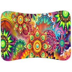 Mandalas Colorful Abstract Ornamental Velour Seat Head Rest Cushion by artworkshop