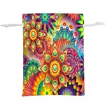 Mandalas Colorful Abstract Ornamental  Lightweight Drawstring Pouch (XL) Front