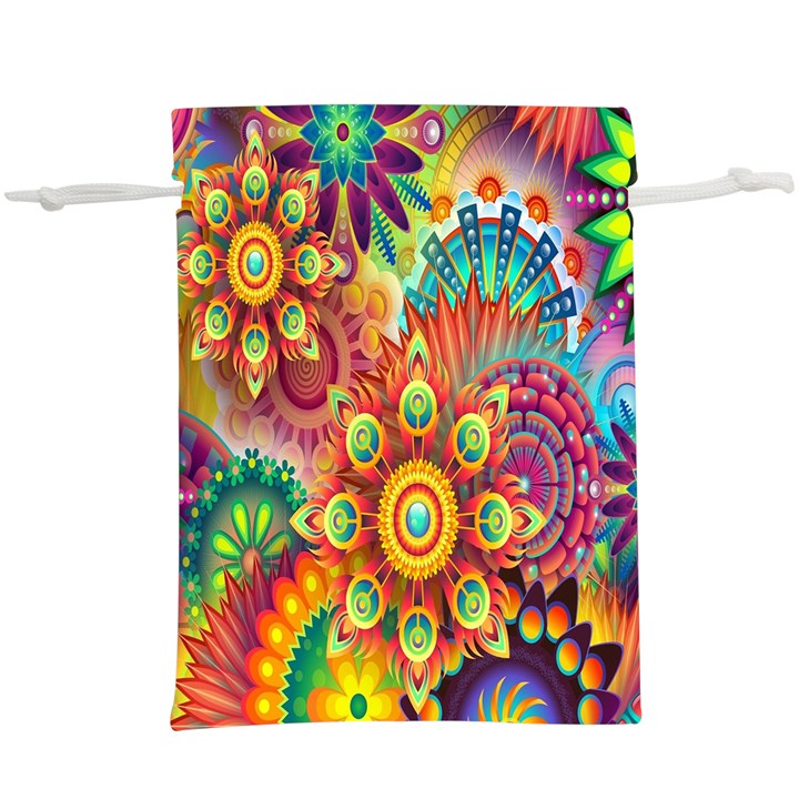 Mandalas Colorful Abstract Ornamental  Lightweight Drawstring Pouch (XL)