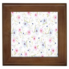 Pattern Flowers Framed Tile by artworkshop