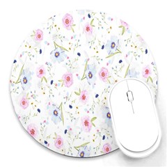 Pattern Flowers Round Mousepads by artworkshop