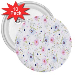 Pattern Flowers 3  Buttons (10 Pack)  by artworkshop