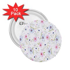 Pattern Flowers 2 25  Buttons (10 Pack)  by artworkshop