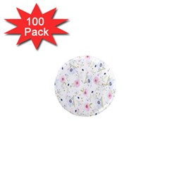 Pattern Flowers 1  Mini Magnets (100 Pack)  by artworkshop