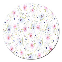 Pattern Flowers Magnet 5  (round) by artworkshop