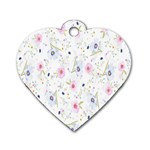 Pattern Flowers Dog Tag Heart (One Side) Front