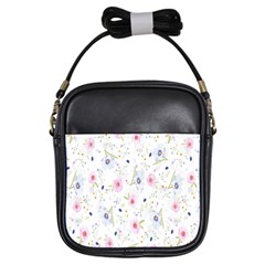 Pattern Flowers Girls Sling Bag by artworkshop