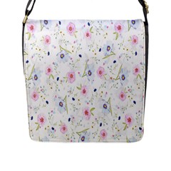 Pattern Flowers Flap Closure Messenger Bag (l) by artworkshop