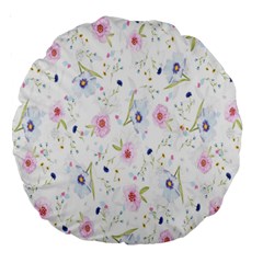 Pattern Flowers Large 18  Premium Round Cushions by artworkshop