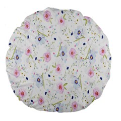 Pattern Flowers Large 18  Premium Flano Round Cushions by artworkshop