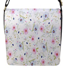 Pattern Flowers Flap Closure Messenger Bag (s) by artworkshop