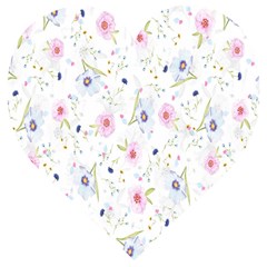 Pattern Flowers Wooden Puzzle Heart by artworkshop