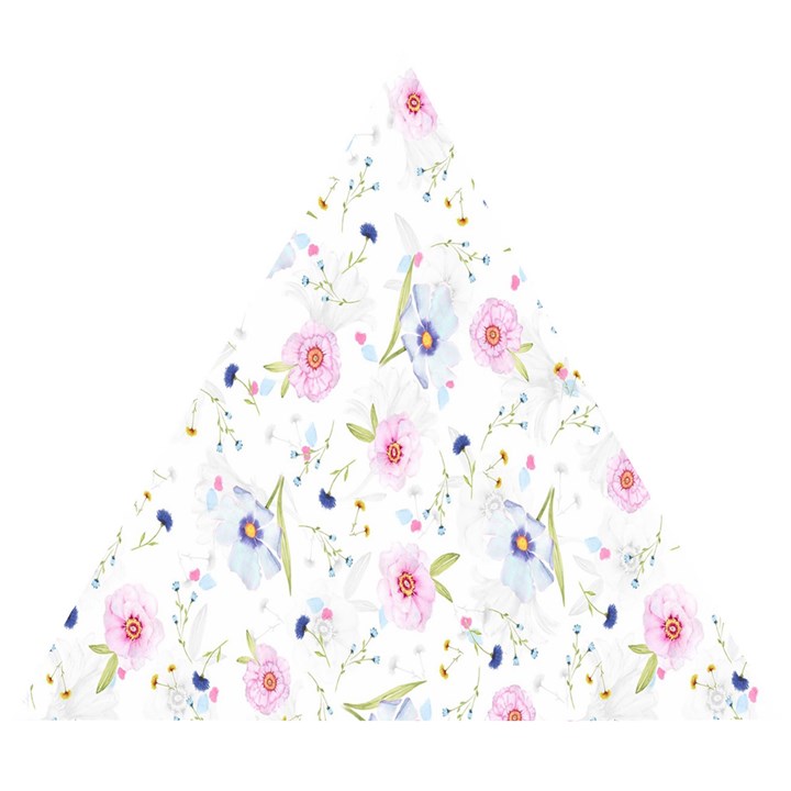 Pattern Flowers Wooden Puzzle Triangle