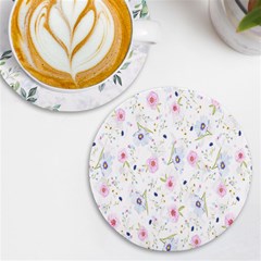 Pattern Flowers Uv Print Round Tile Coaster