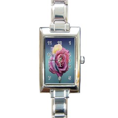 Rose Flower Love Romance Beautiful Rectangle Italian Charm Watch by artworkshop