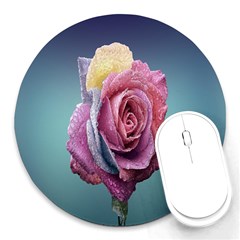 Rose Flower Love Romance Beautiful Round Mousepads by artworkshop