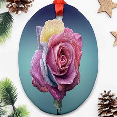 Rose Flower Love Romance Beautiful Ornament (oval) by artworkshop