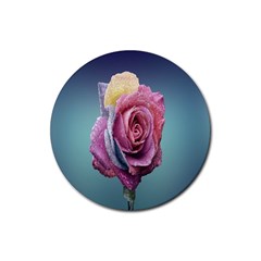 Rose Flower Love Romance Beautiful Rubber Coaster (round) by artworkshop