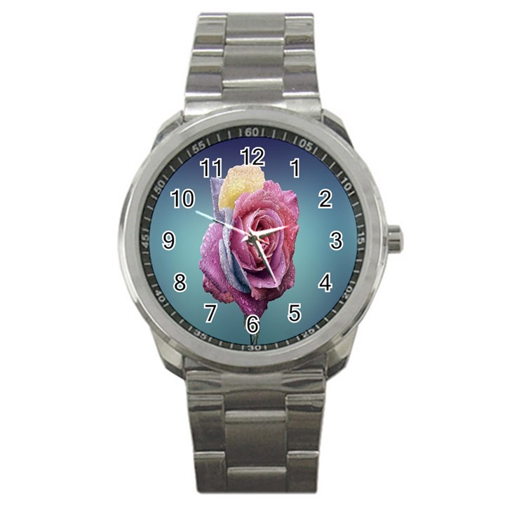 Rose Flower Love Romance Beautiful Sport Metal Watch