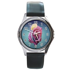 Rose Flower Love Romance Beautiful Round Metal Watch by artworkshop