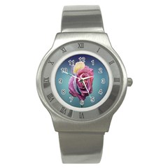 Rose Flower Love Romance Beautiful Stainless Steel Watch by artworkshop