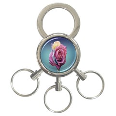 Rose Flower Love Romance Beautiful 3-ring Key Chain by artworkshop