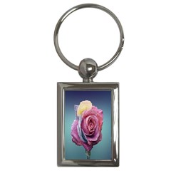 Rose Flower Love Romance Beautiful Key Chain (rectangle) by artworkshop