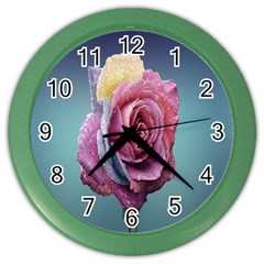 Rose Flower Love Romance Beautiful Color Wall Clock by artworkshop