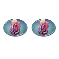 Rose Flower Love Romance Beautiful Cufflinks (oval) by artworkshop