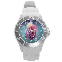 Rose Flower Love Romance Beautiful Round Plastic Sport Watch (l) by artworkshop