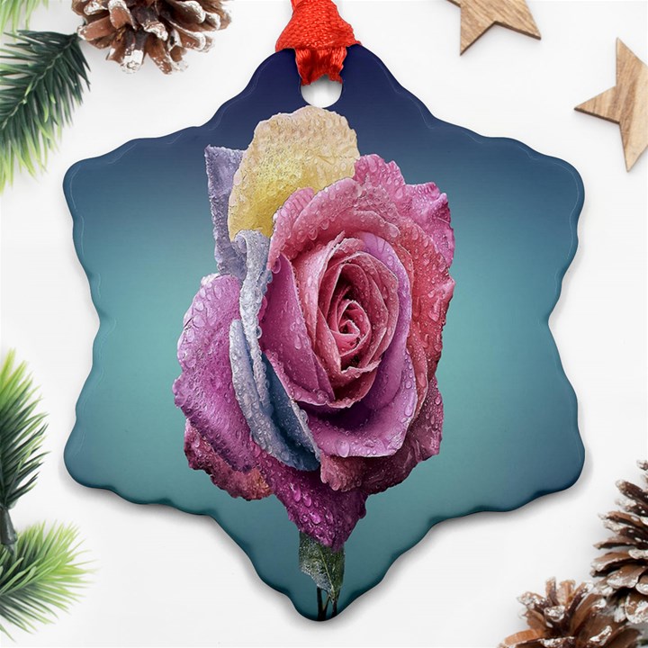 Rose Flower Love Romance Beautiful Ornament (Snowflake)