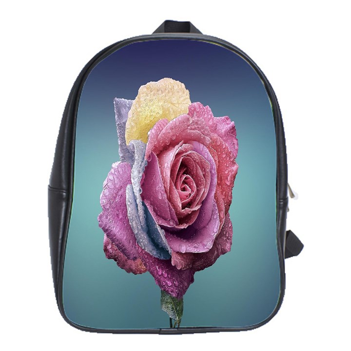 Rose Flower Love Romance Beautiful School Bag (Large)