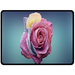 Rose Flower Love Romance Beautiful Fleece Blanket (large)  by artworkshop